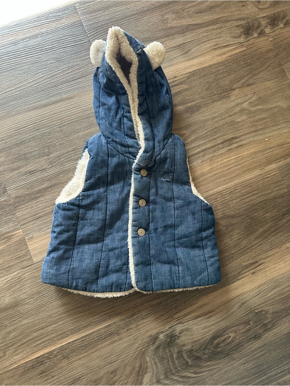 Baby Gap Denim Sherpa Lined Vest